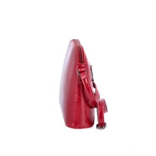 Elegantná kožená crossbody k šatám aj saku Noelia Bolger materiál kože zapínanie na zips farba červená veľkosť malá NB 0078 TCV Z boku