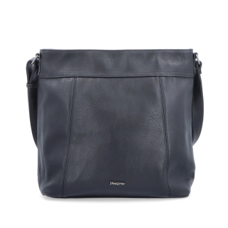 Veľká crossbody kabelka na formát A4 Tangerin materiál syntetická koža zapínanie na zips farba čierna veľkosť veľká 8037 C Spredu