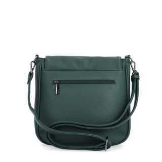 Syntetická crossbody kabelka s výraznou sponou Carmelo materiál syntetická koža zapínanie s chlopňou farba zelená veľkosť stredná 4363 TZE Zozadu