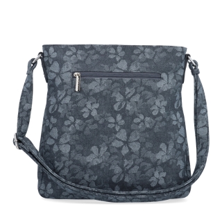 Crossbody kabelka s jemným kvetinovým vzorom Carmelo materiál syntetická koža zapínanie na zips farba čierna veľkosť stredná 4601 C Zozadu