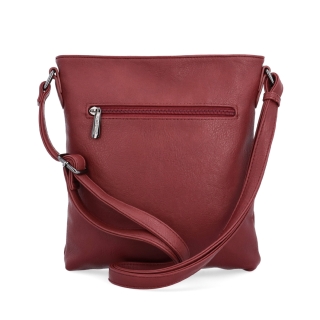 Malá športová crossbody kabelka Tangerin materiál syntetická koža zapínanie na zips farba vínová veľkosť malá 8011 BO Zozadu