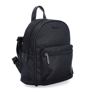 Malý nylonový batoh pre ženy Carmelo materiál nylon zapínanie na zips farba čierna veľkosť malá 6604 C LE