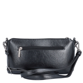Malá crossbody kabelka s odnímateľnou retiazkou Le Sands materiál syntetická koža zapínanie na zips farba sivá veľkosť malá 4610 ANT Zozadu