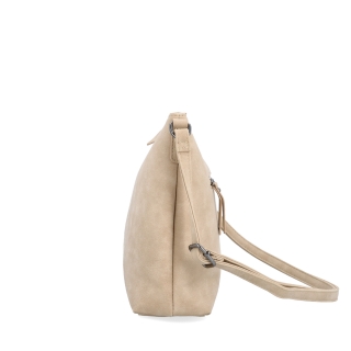 Dámska elegantná crossbody kabelka Tangerin materiál syntetická koža zapínanie na zips farba béžová veľkosť malá 1110 BE Z boku