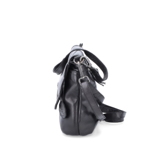 Crossbody kabelka z pravej kože s chlopňou Noelia Bolger materiál kože zapínanie s chlopňou farba čierna veľkosť stredná NB 2024 C Z boku