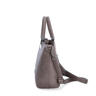 Elegantná kabelka do ruky s popruhom Le Sands materiál syntetická koža zapínanie na zips farba taupe veľkosť stredná 7713 T Z boku