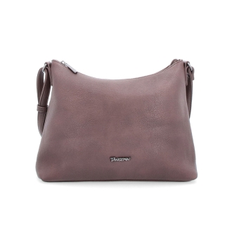 Elagantná crossbody kabelka Tangerin materiál syntetická koža zapínanie na zips farba hnedá veľkosť malá 8029 TH Spredu