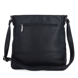 Crossbody kabelka s nastaviteľným popruhom Tangerin materiál syntetická koža zapínanie na zips farba čierna veľkosť stredná 8049 C Zozadu