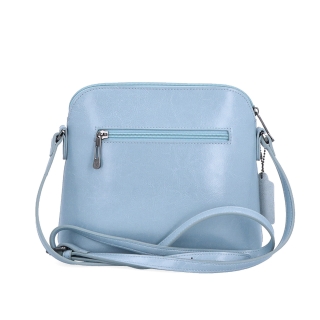 Elegantná kožená crossbody k šatám aj saku Noelia Bolger materiál kože zapínanie na zips farba modrá veľkosť malá NB 0078 SM Zozadu