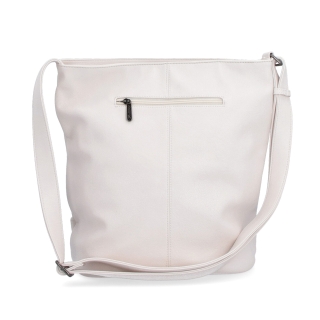 Veľká crossbody kabelka z mäkkej syntetickej kože Tangerin materiál syntetická koža zapínanie na zips farba béžová veľkosť veľká 8001 K Zozadu