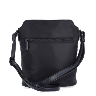Praktická crossbody kabelka s extra vreckom Carmelo materiál nylon zapínanie na zips farba čierna veľkosť malá 6607 C Zozadu