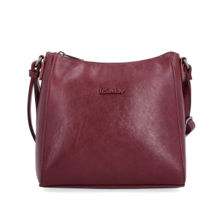 Minimalistická crossbody kabelka do mesta Le Sands materiál syntetická koža zapínanie na zips farba vínová veľkosť malá 7706 BO Spredu