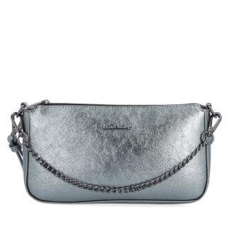 Malá crossbody kabelka s odnímateľnou retiazkou Le Sands materiál syntetická koža zapínanie na zips farba metalíza veľkosť malá 4610 TI Spredu