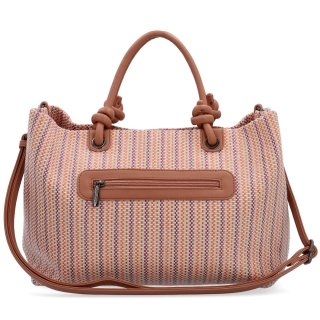 Priestranná shopper kabelka s originálnymi uchami Le Sands materiál syntetická koža zapínanie na zips farba oranžová veľkosť veľká 4613 O Zozadu