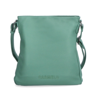 Dizajnová crossbody kabelka Carmelo materiál syntetická koža zapínanie na zips farba zelená veľkosť stredná 4271 ZE Spredu