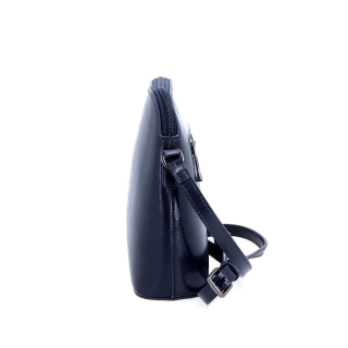 Elegantná kožená crossbody k šatám aj saku Noelia Bolger materiál kože zapínanie na zips farba modrá veľkosť malá NB 0078 TM Z boku