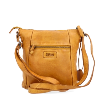 Malá kožená crossbody s prešívaním Noelia Bolger materiál kože zapínanie na zips farba žltá veľkosť malá NB 2086 ZLU Zozadu