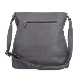 Crossbody kabelka s jednoduchým prešívaním Tangerin materiál syntetická koža zapínanie na zips farba sivá veľkosť stredná 8003 TS Zozadu
