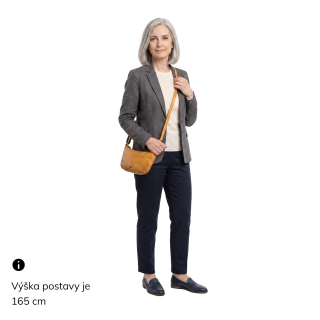 Malá elegantná kožená crossbody kabelka Noelia Bolger materiál kože zapínanie na zips farba žltá veľkosť malá NB 2420 ZLU Na postave
