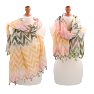 Ľahká šatka s originálnym vzorom Noelia Bolger materiál Viskóza a bavlna farba multicolor KL506 - 07