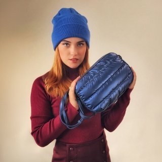 Štýlová dámska kabelka s prešívaním Carmelo materiál nylon zapínanie na zips farba modrá veľkosť malá 4386 M Lifestyle