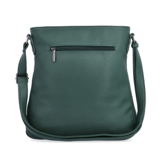 Dizajnová crossbody kabelka Carmelo materiál syntetická koža zapínanie na zips farba zelená veľkosť stredná 4271 TZE Zozadu