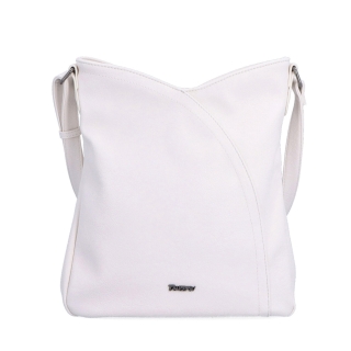 Asymetrická crossbody kabelka s prešívaním Tangerin materiál syntetická koža zapínanie na zips farba béžová veľkosť stredná 8023 K Spredu