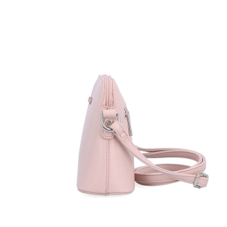 Minimalistická crossbody kabelka Le Sands materiál syntetická koža zapínanie na zips farba ružová veľkosť malá 7710 R Z boku