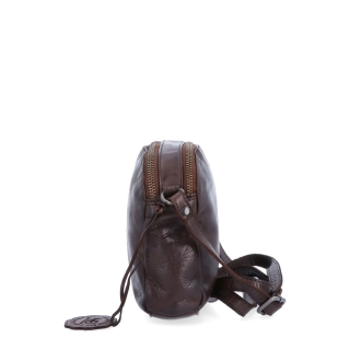 Kvalitná kožená crossbody kabelka Noelia Bolger materiál kože zapínanie na zips farba hnedá veľkosť malá NB 2408 H Z boku