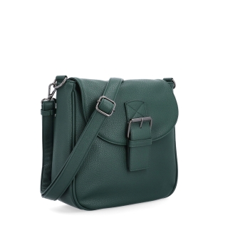 Syntetická crossbody kabelka s výraznou sponou Carmelo materiál syntetická koža zapínanie s chlopňou farba zelená veľkosť stredná 4363 TZE