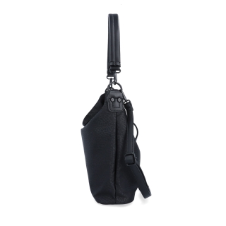 Elegantná dámska kabelka s dvoma popruhmi Carmelo materiál nylon zapínanie na zips farba čierna veľkosť stredná 6603 C LE Z boku