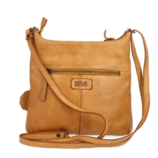 Kožená crossbody kabelka na každý deň Noelia Bolger materiál kože zapínanie na zips farba žltá veľkosť malá NB 2404 ZLU Zozadu