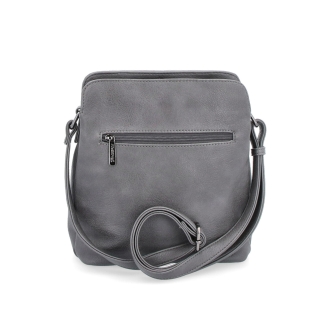 Crossbody kabelka Tangerin materiál syntetická koža zapínanie na zips farba sivá veľkosť malá 8021 TS Zozadu