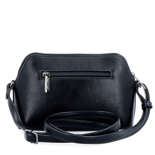 Jemná, minimalistická crossbody kabelka Le Sands materiál syntetická koža zapínanie na zips farba čierna veľkosť malá 7718 C Zozadu