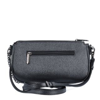 Crossbody kabelka s odnímateľnou kapsičkou a retiazkou Le Sands materiál syntetická koža zapínanie na zips farba čierna veľkosť malá 4609 C Zozadu