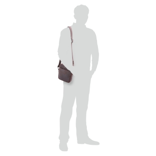 Malá kožená crossbody Poyem materiál kože zapínanie na zips farba hnedá veľkosť malá 2213 Poyem H Na postave