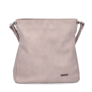 Crossbody kabelka s jednoduchým prešívaním Tangerin materiál syntetická koža zapínanie na zips farba ružová veľkosť stredná 8003 LI Spredu