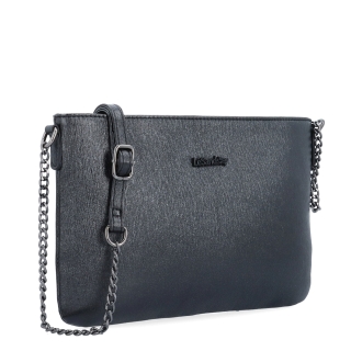 Elegantná crossbody kabelka s jemným leskom Le Sands materiál syntetická koža zapínanie na zips farba čierna veľkosť malá 4608 C
