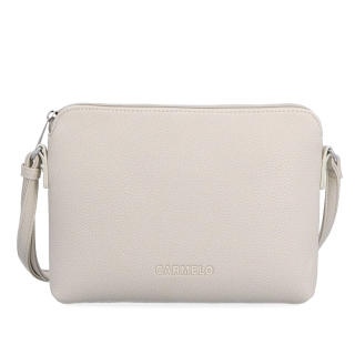 Minimalistická crossbody kabelka zo syntetiky Carmelo materiál syntetická koža zapínanie na zips farba béžová veľkosť malá 4333 BE Spredu