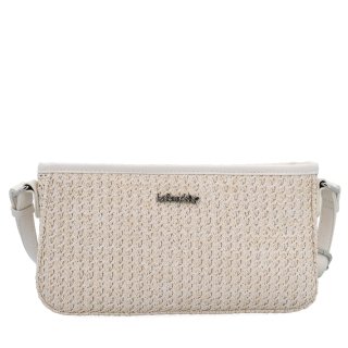 Malá crossbody kabelka v slamenom štýle Le Sands materiál syntetická koža zapínanie na zips farba béžová veľkosť malá 4616 K Spredu