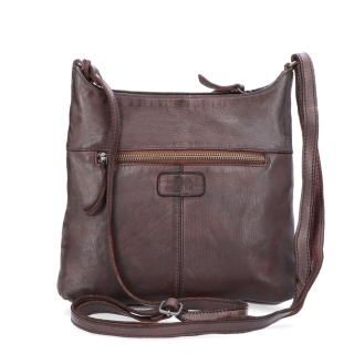 Kožená crossbody kabelka na každý deň Noelia Bolger materiál kože zapínanie na zips farba hnedá veľkosť malá NB 2404 H Zozadu