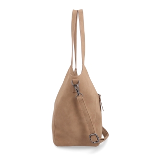 Veľká kabelka na rameno s crossbody popruhom Tangerin materiál syntetická koža zapínanie na zips farba béžová veľkosť veľká 1120 MO Z boku