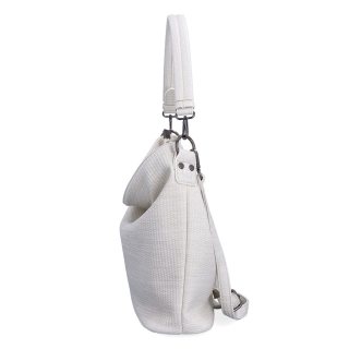 Originálna hobo bag Carmelo materiál syntetická koža zapínanie na zips farba béžová veľkosť stredná 4304 K Z boku