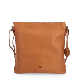 Kožená crossbody kabelka vo vintage štýle Noelia Bolger materiál kože zapínanie na zips farba žltá veľkosť malá NB 2001 ZLU Spredu