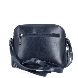 Minimalistická kožená crossbody kabelka na každý deň Noelia Bolger materiál kože zapínanie na zips farba modrá veľkosť malá NB 0116 TM Zozadu