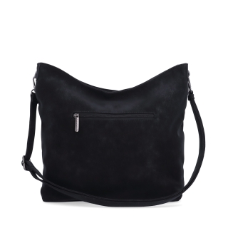 Štýlová crossbody kabelka s odnímateľným reťazom Carmelo materiál syntetická koža zapínanie na zips farba čierna veľkosť stredná 4660 C Zozadu