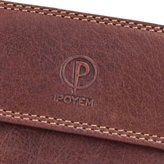 Dolarovka z pravej kože Poyem materiál kože zapínanie Bez zapínania farba hnedá veľkosť malá 5210 Poyem H Logo