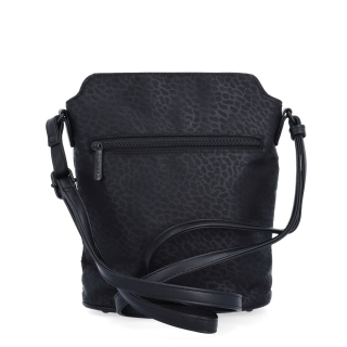Praktická crossbody kabelka s extra vreckom Carmelo materiál nylon zapínanie na zips farba čierna veľkosť malá 6607 C LE Zozadu