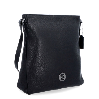 Minimalistická kožená crossbody kabelka na každý deň Noelia Bolger materiál kože zapínanie na zips farba čierna veľkosť stredná NB 3005 C