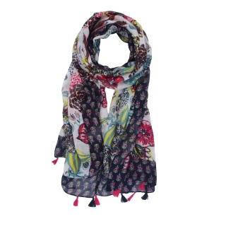 Ľahká šatka s originálnym vzorom Noelia Bolger materiál Viskóza a bavlna farba multicolor KL506 - 25
